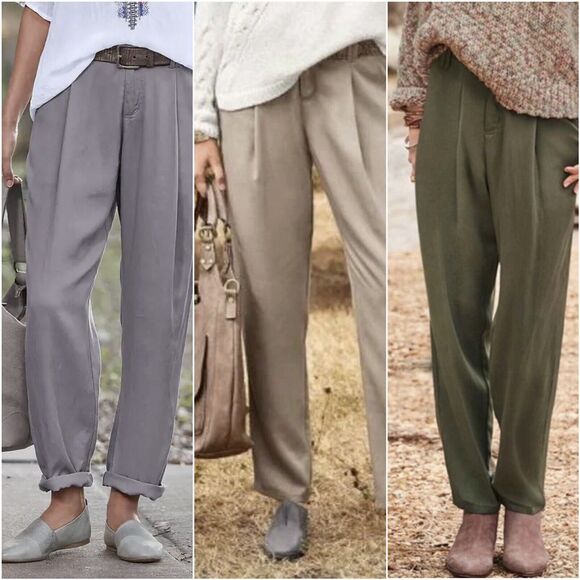 Lot Of 3 SUNDANCE Catalog Westport Tencel Pleated Pants Womens Size 2 - Picture 1 of 14